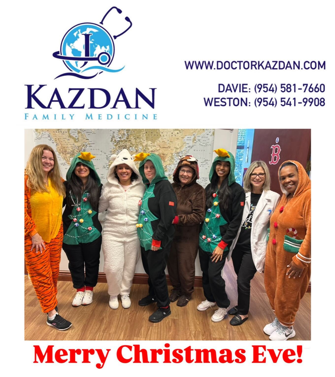 Merry Christmas Eve from our office family to yours 🎄 Wishing you a joyful, healthy holiday!