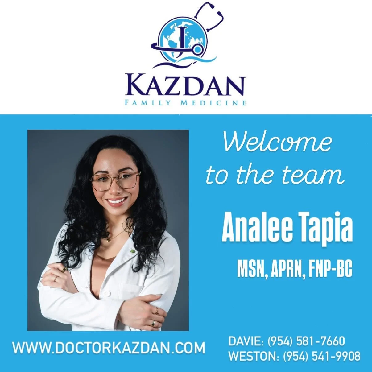 Warm welcome to Analee Tapia, MSN, APRN, FNP-BC!

Analee Tapia is a Board-Certified Family Nurse Practitioner with over 11 years of healthcare experience spanning emergency medicine, trauma care, primary care, metabolic health, and hormone optimizati