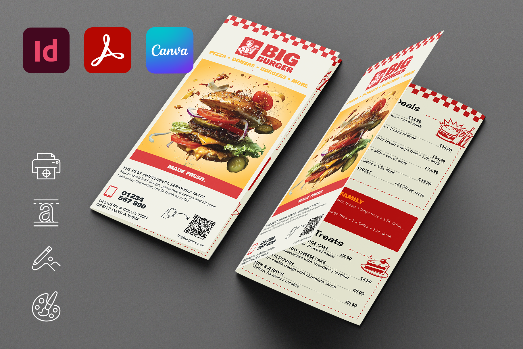 Editable Burger Menu Template