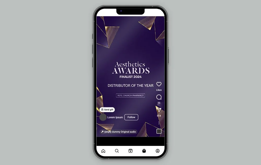 Vote Aesthetics Award Instagram Post