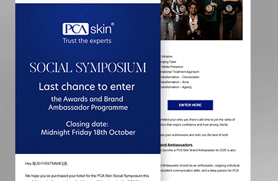 PCA Skin Social Symposium - Event Awareness E-shot