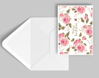 Wedding Invitation (Floral Design) Custom Size