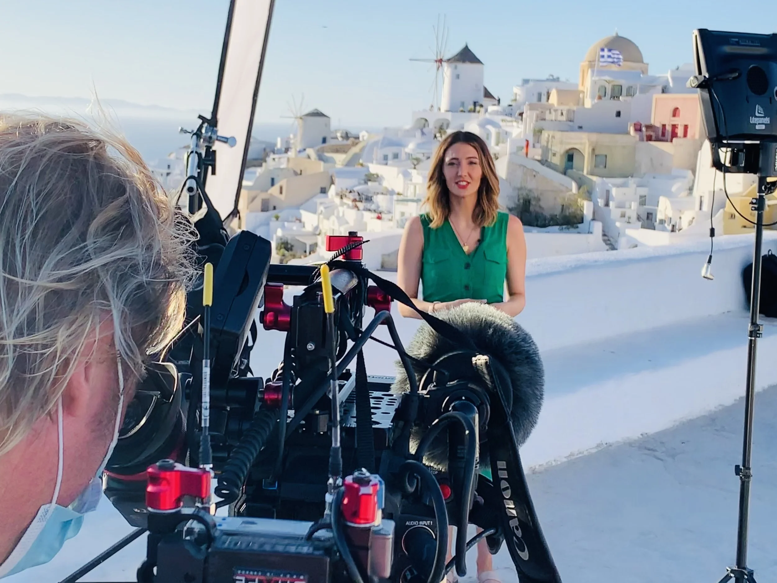 Reisemoderation in Santorini, Griechenland