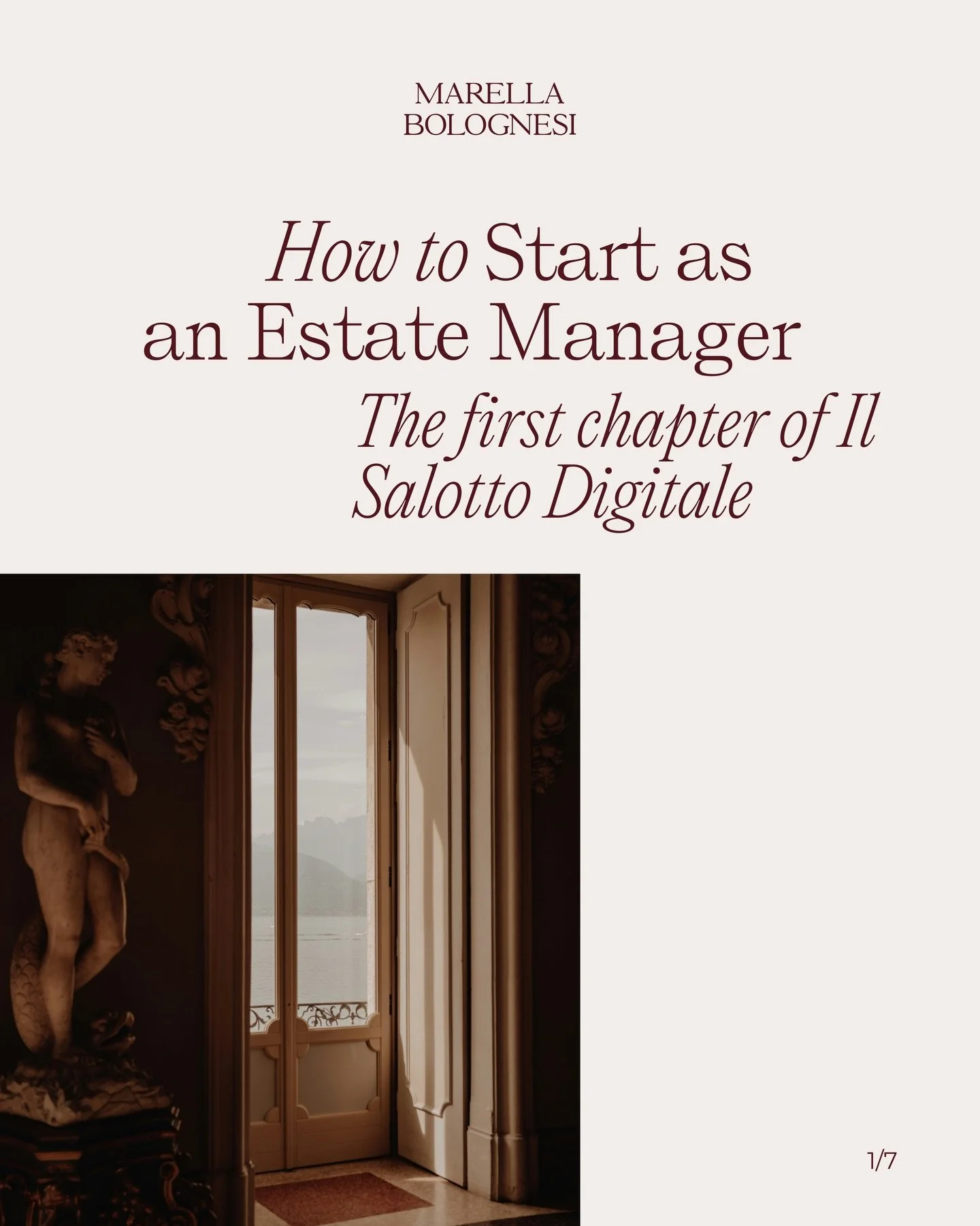 How to Start as an Estate Manager is now live.
It&rsquo;s the first chapter of Il Salotto Digitale &mdash;

created for those who feel drawn to this profession,
but want clarity before commitment.

This is not about convincing you.
It&rsquo;s about h