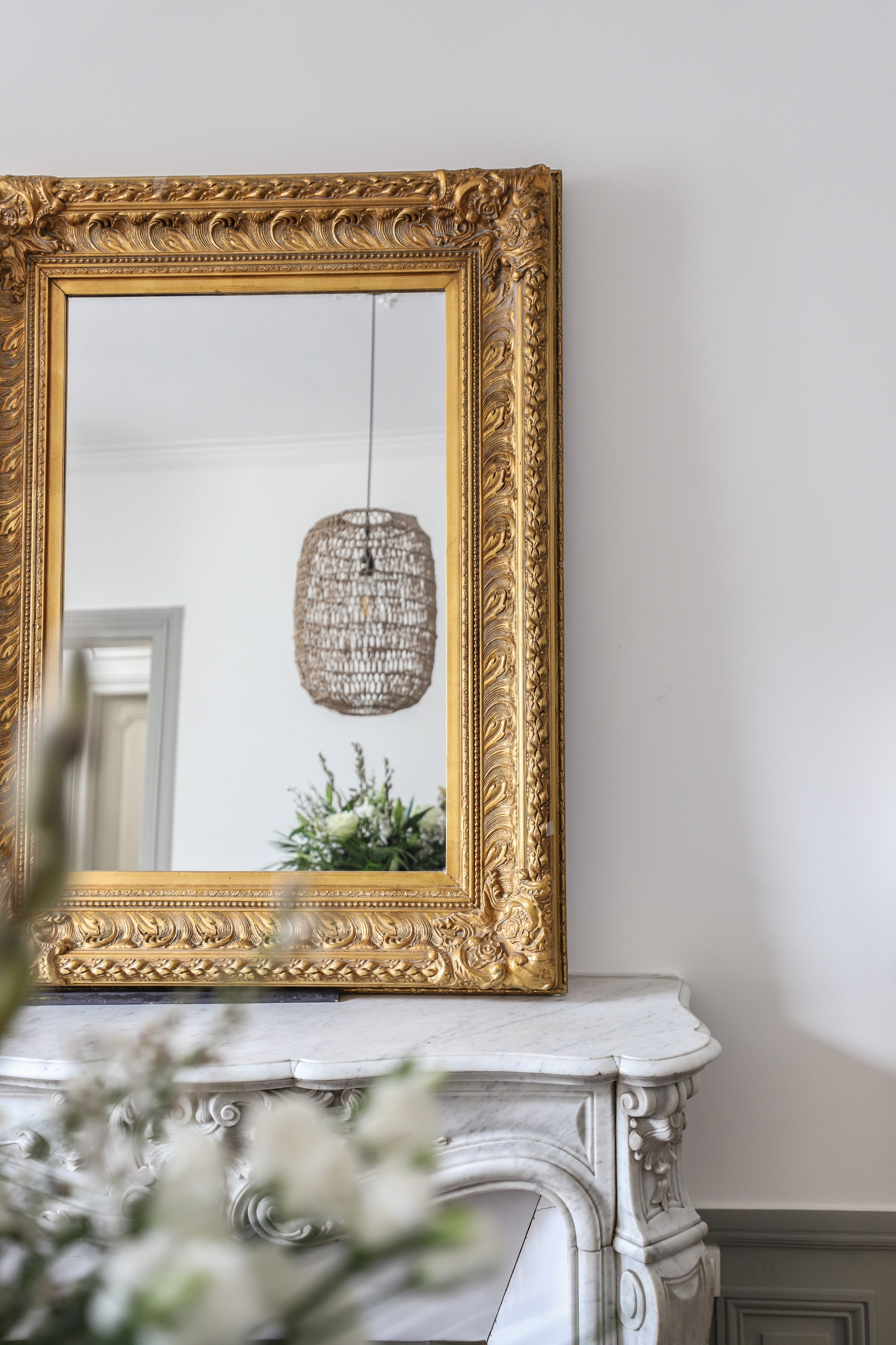 Détail cheminée en marbre