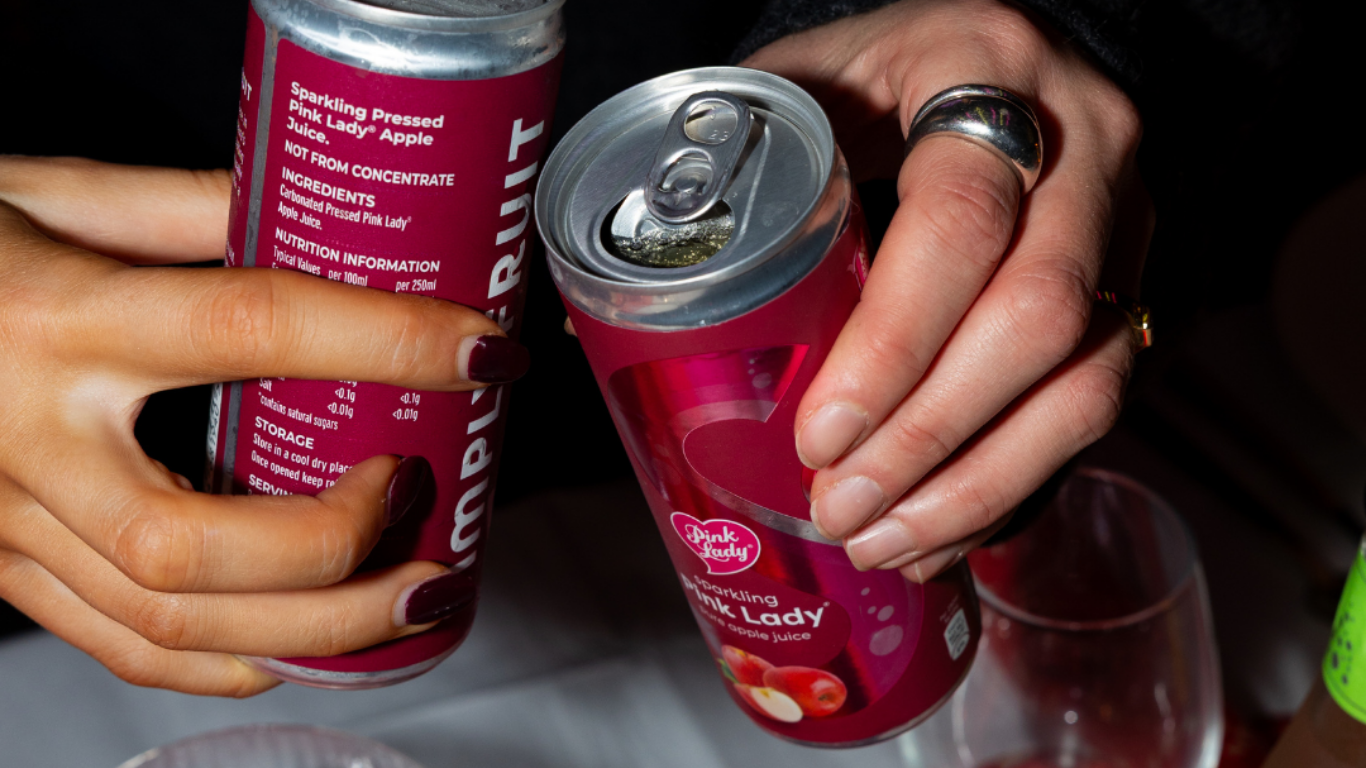 Pink Lady apple juice used as a non-alcoholic option for Dry January.