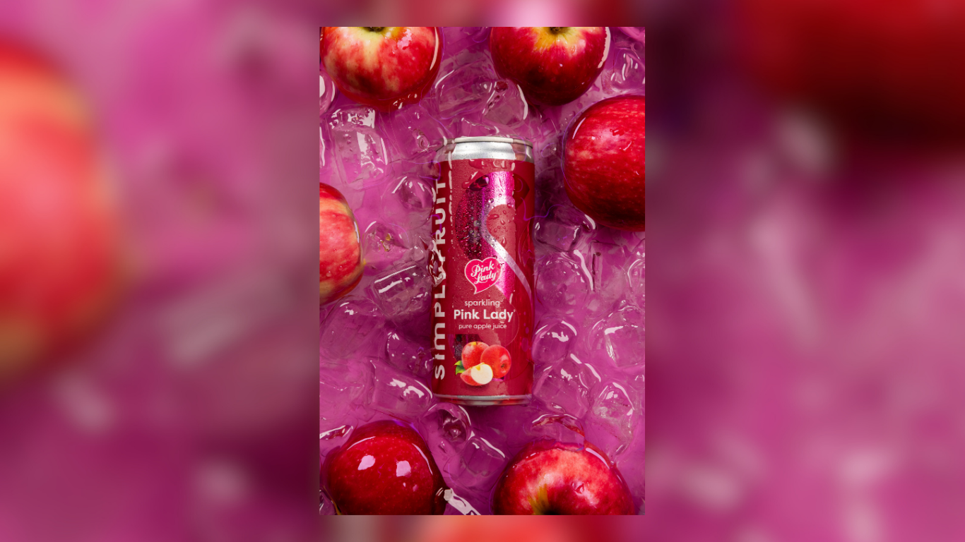Simplyfruit Sparkling Pink Lady pure apple juice can