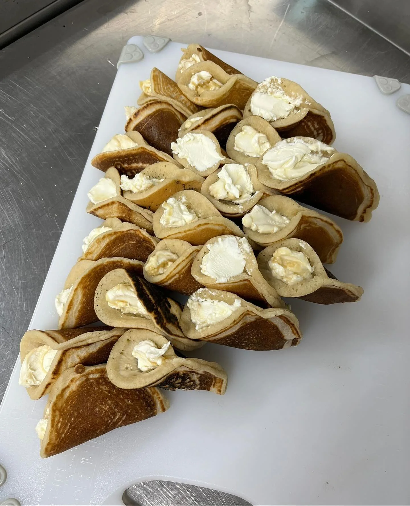 It&rsquo;s always a pleasure being taught by people we meet, how to make food that means something to them. These are Qatayef, pancakes from Syria stuffed with mascarpone and honey. We&rsquo;re always crossing cultures on our plates, as these followe
