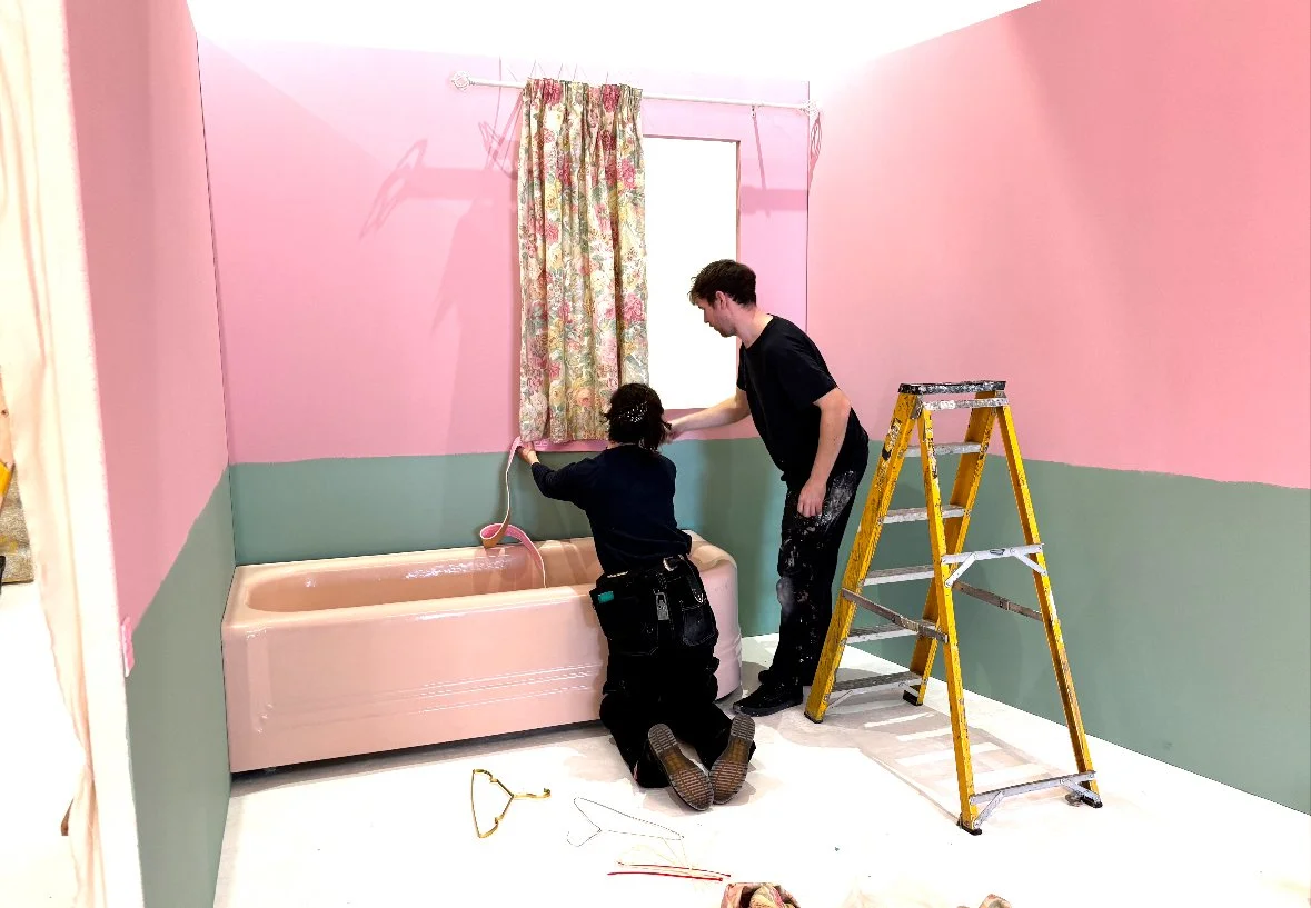 Building one of 4 'through the decades' mini bathroom sets for an upcoming toothpaste  brand advert