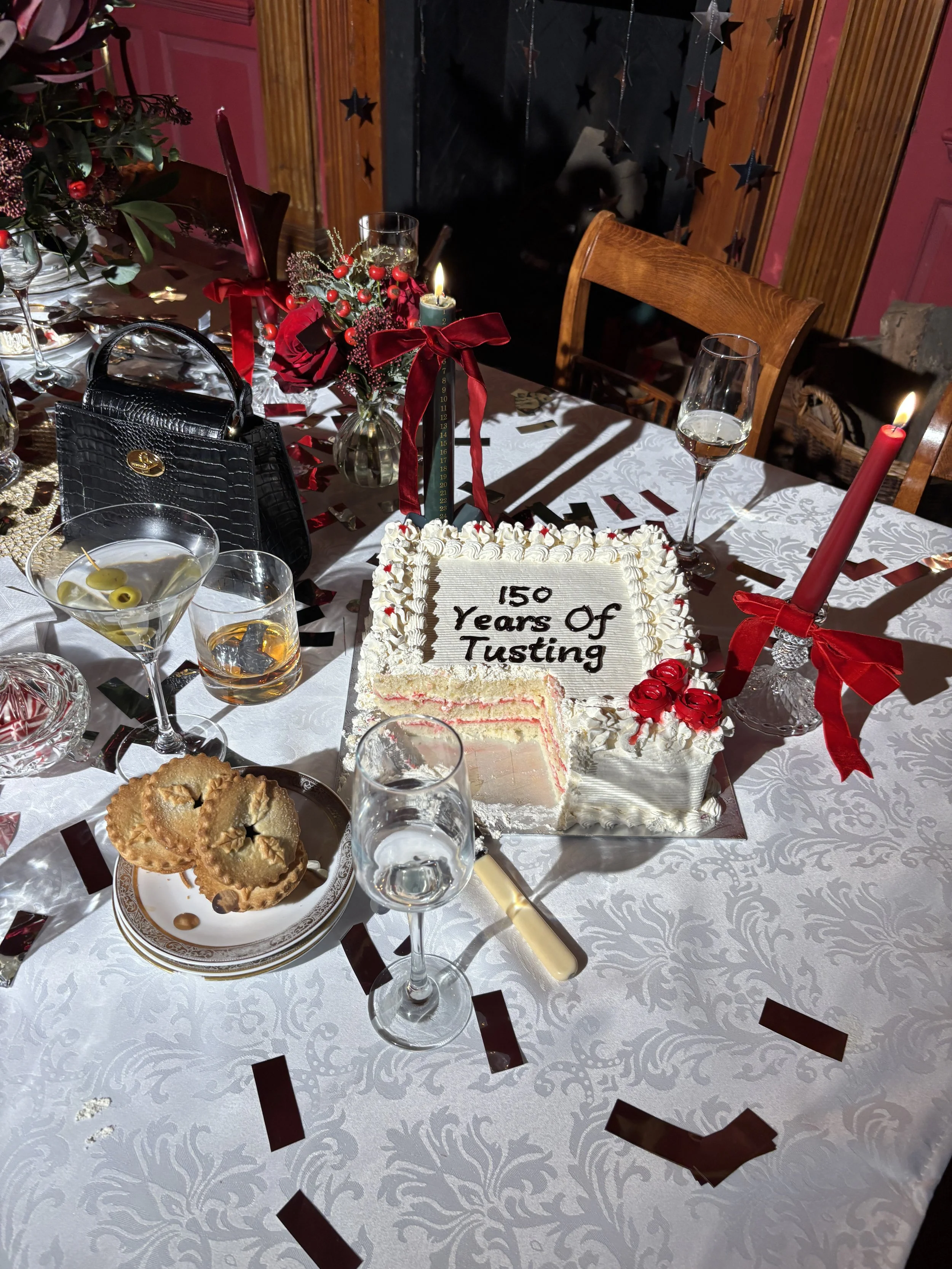 Behind the scenes at a festive shoot for Tusting