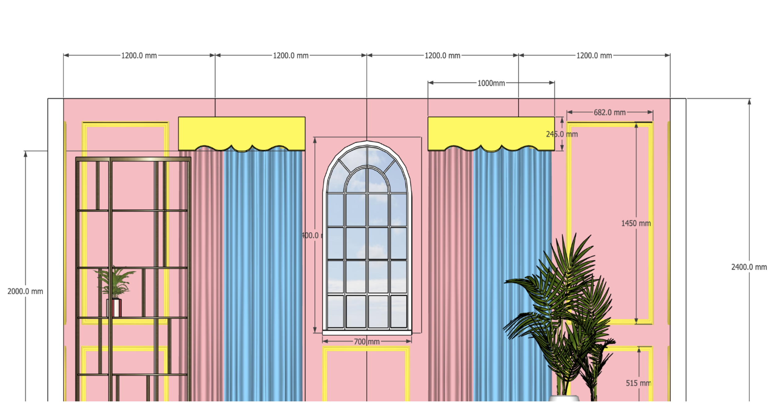 Front elevation sketch for Menopause Mandate x Amazon