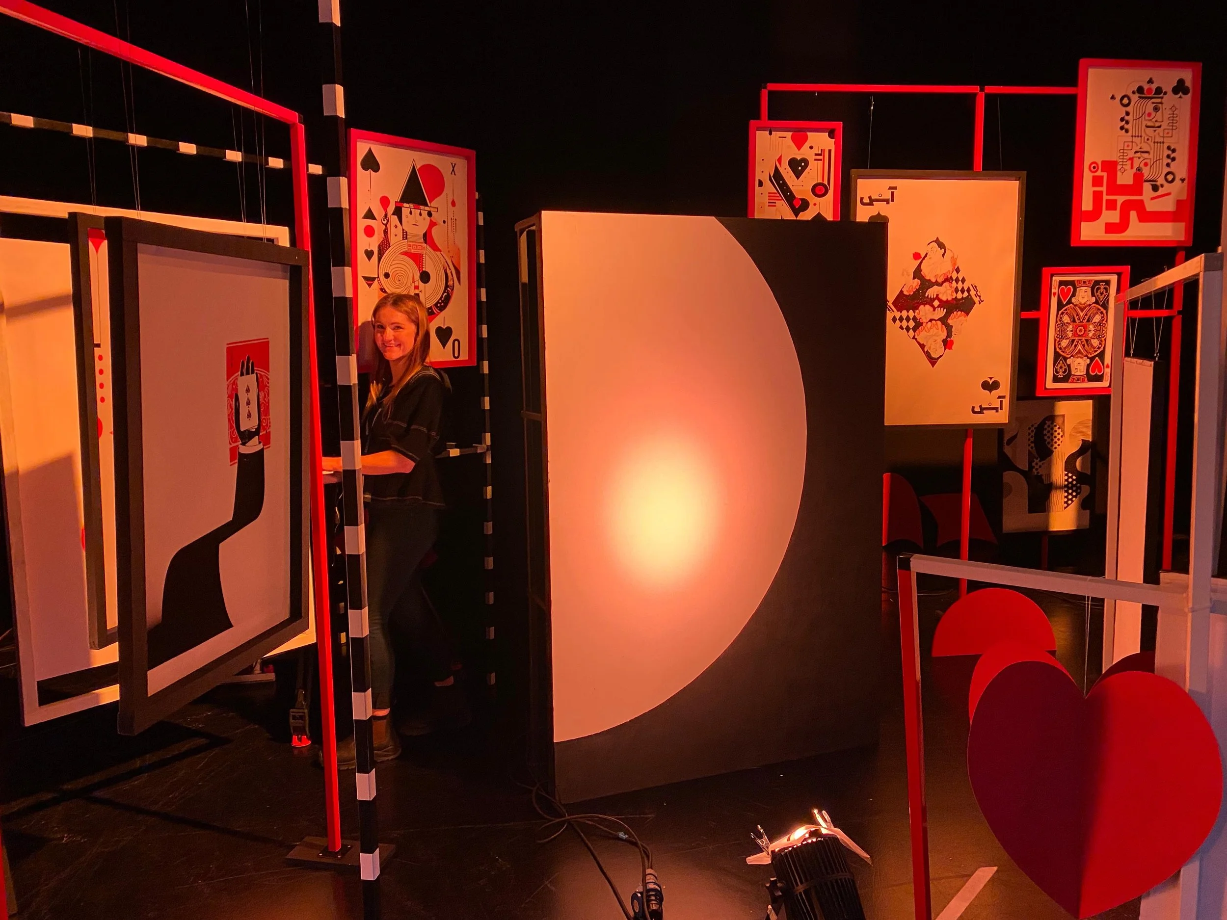 Maddy set dressing the Hokm game show