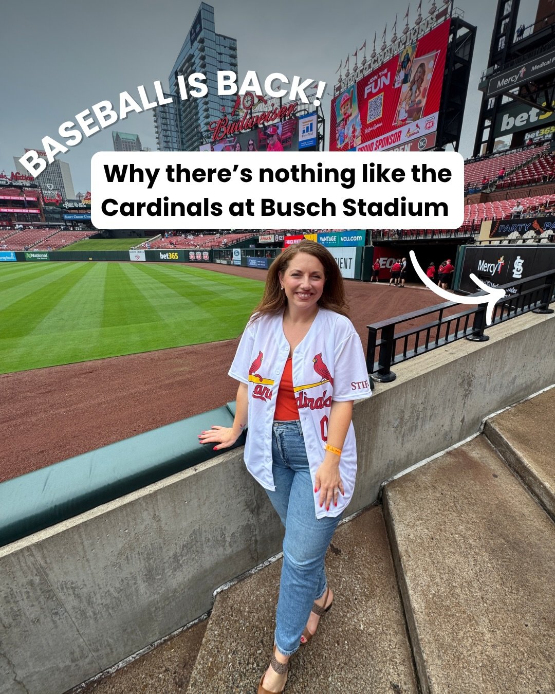 Baseball is BACK! There&rsquo;s nothing like @cardinals baseball at @buschstadium ❤️⚾️

What&rsquo;s your favorite part??