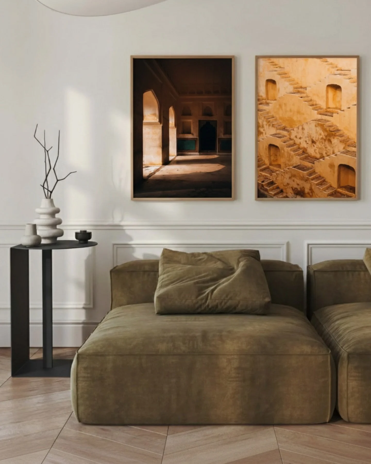 Love these beautiful memories of India, bringing a moment of presence into this living room. Now available as a limited edition.