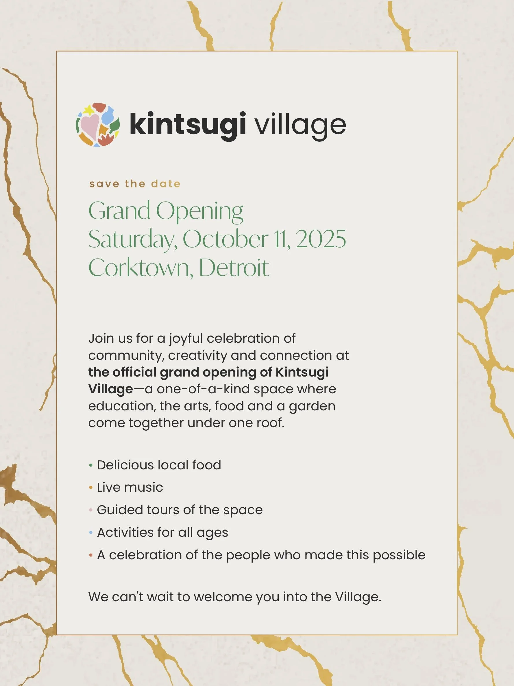 Kintsugi Village Grand Opening