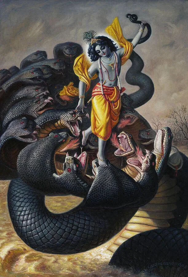 Krishna Dances On The Hoods of Kaliya