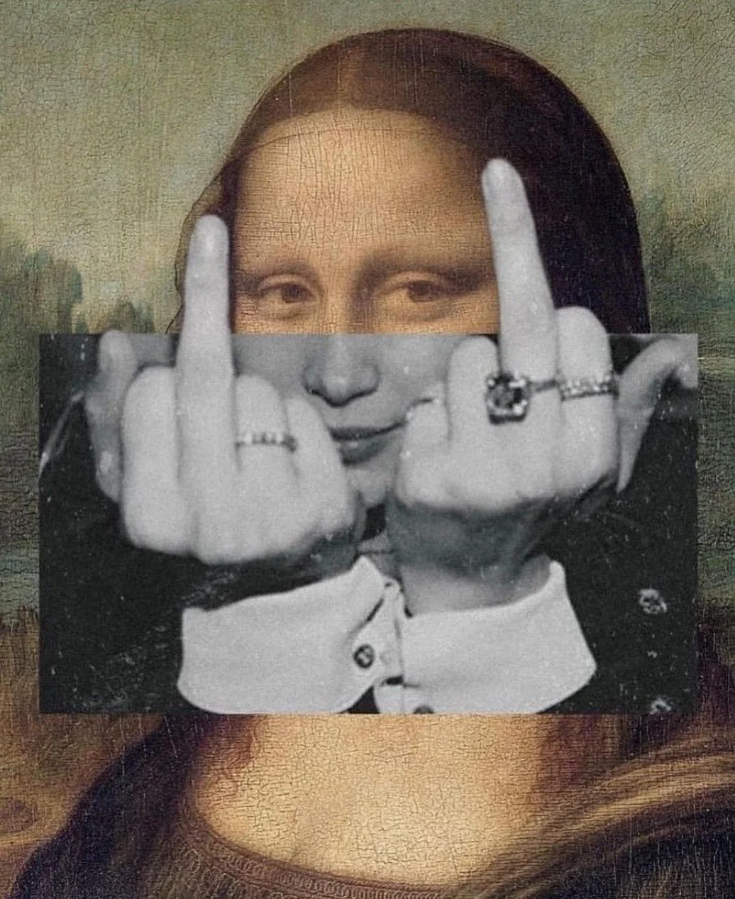 Mona Lisa collage by Shusashu Takaoka