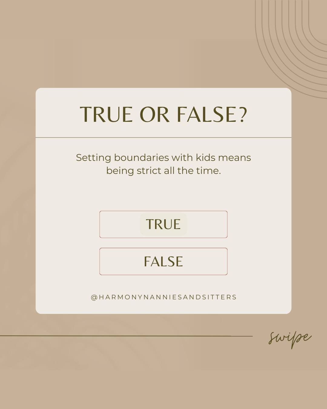Nope! Boundaries aren&rsquo;t about being a drill sergeant&mdash;they&rsquo;re about being clear, consistent, and loving. 💛 

You can set limits and offer hugs. It&rsquo;s all about balance, not boot camp! 👶✨

#ParentingTruths #SettingBoundaries #M