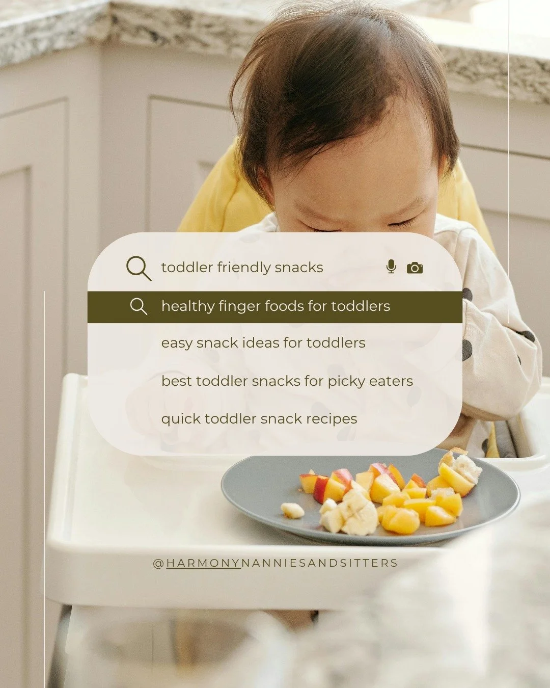 Healthy finger foods make snack time fun, easy, and mess-friendly! 💚 Bite-sized fruits, veggies, and simple snacks help little hands practice independence while keeping tummies happy. 🌿✨

#harmonybackupcare #toddlersnacks #fingerfoods #toddlerlife 