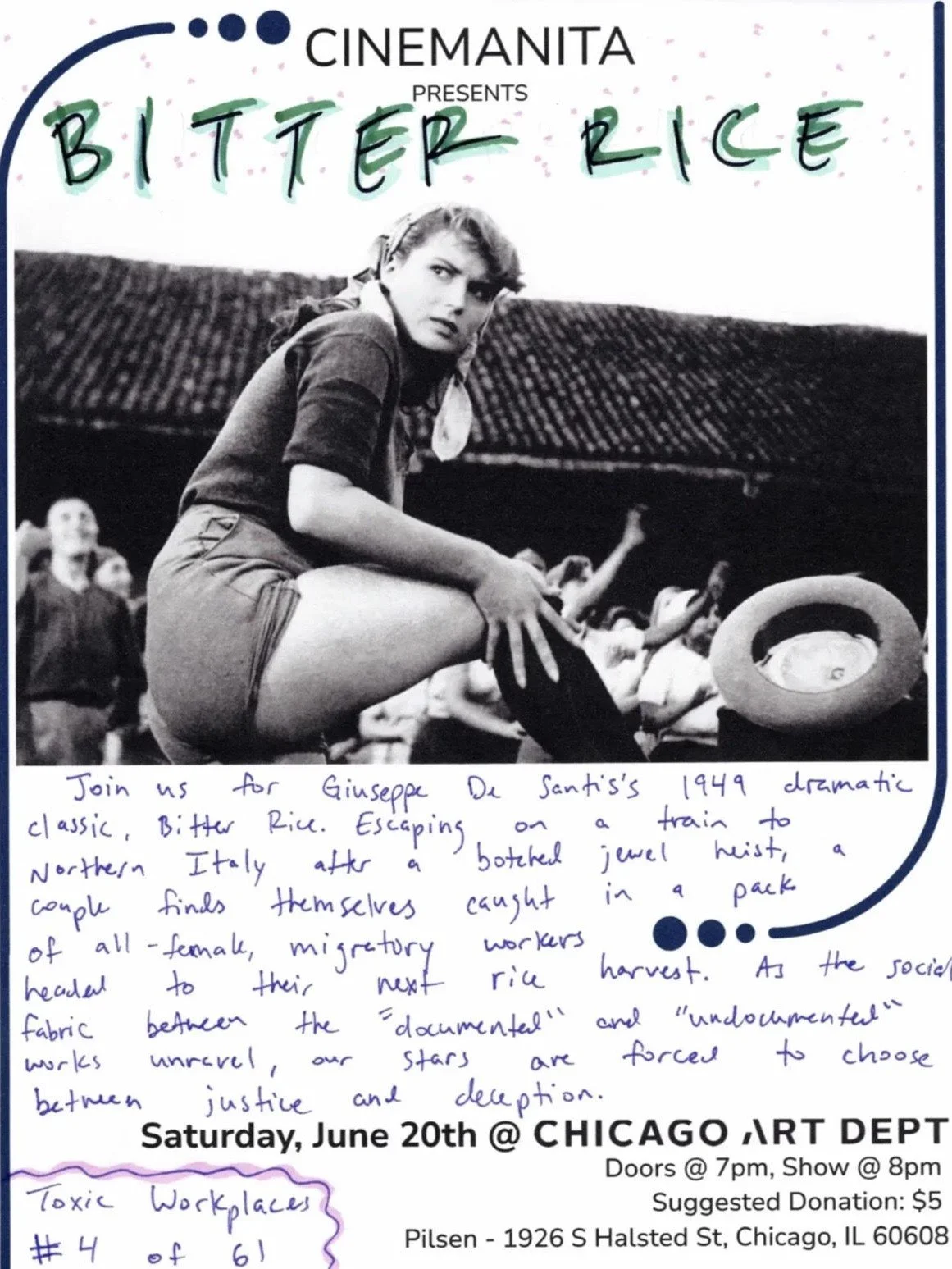 Cinemanita: Bitter Rice (1949) screening