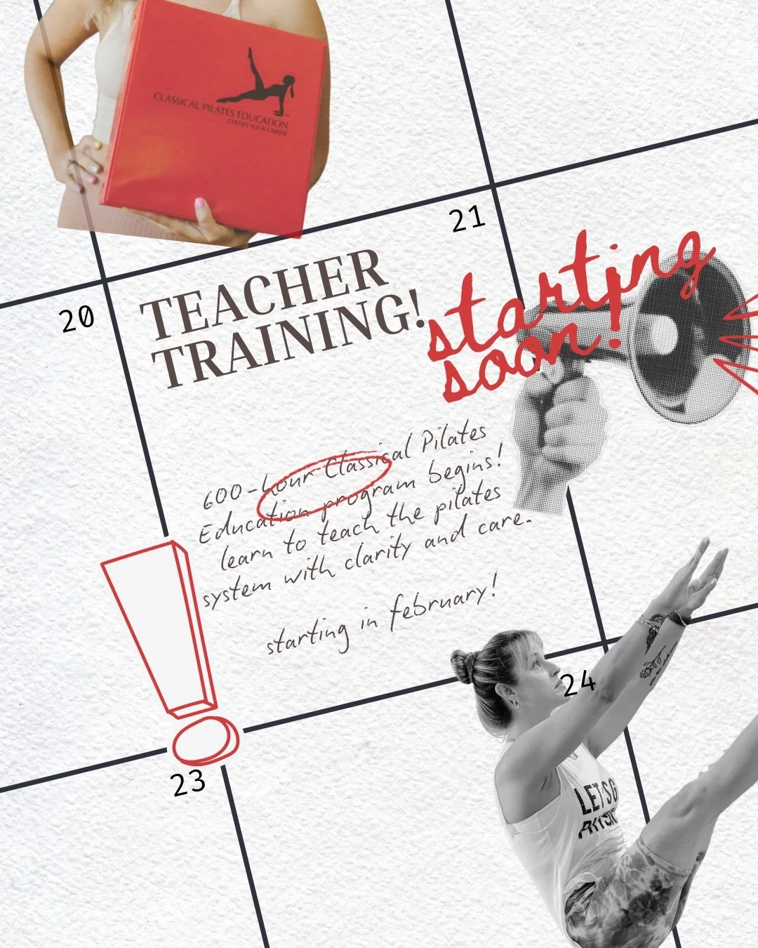 new year, new direction 🌀
if the end of the year has you thinking about your next move, consider this your formal invitation!
there has never been a better time to be a (well trained!) pilates teacher.

our next 600-hour teacher training starts soon