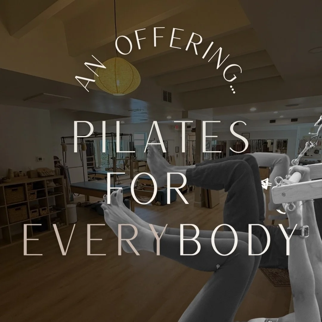 an offering, for every body 🫶🏼

our new community class is now on the schedule.
join us mondays at 4pm!

offered on a sliding scale as a way to keep pilates accessible, and community strong.

times are tough, pilates shouldn&rsquo;t be 🌸

xx, ritu