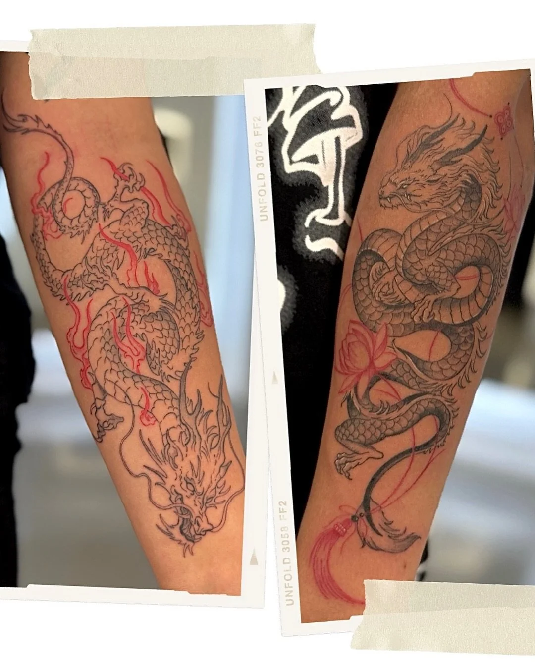 Japanese dragons with just the right touch of red 🔥 created last week at @themanchestersocial