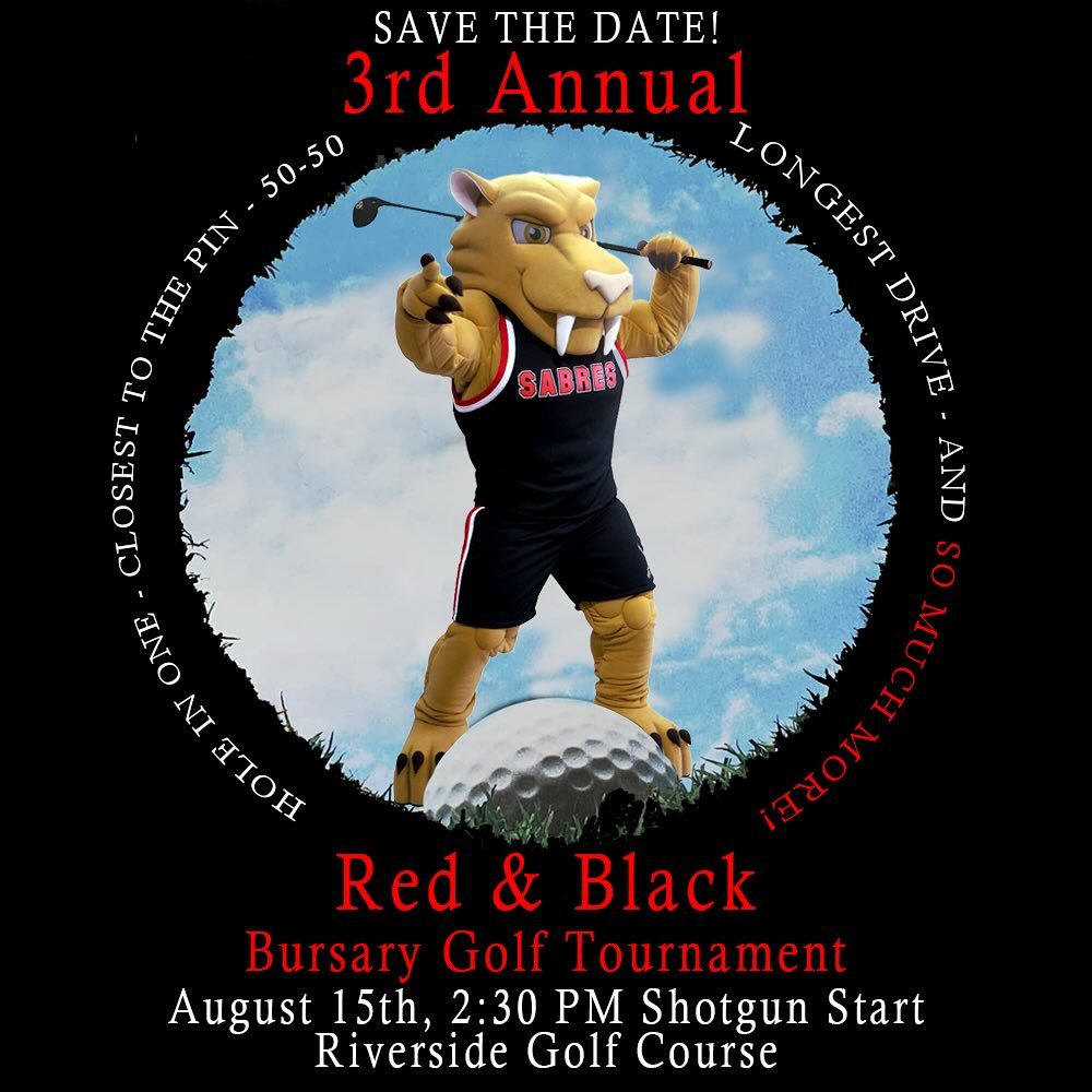 SAVE THE DATE‼️
The Red & Black Bursary Golf Tournament is BACK and better than ever‼️ Come join us on August 15th at Riverside Golf Course for the 3rd Annual Red and Black Bursary Golf Tournament, which helps alumni through post-secondary progr
