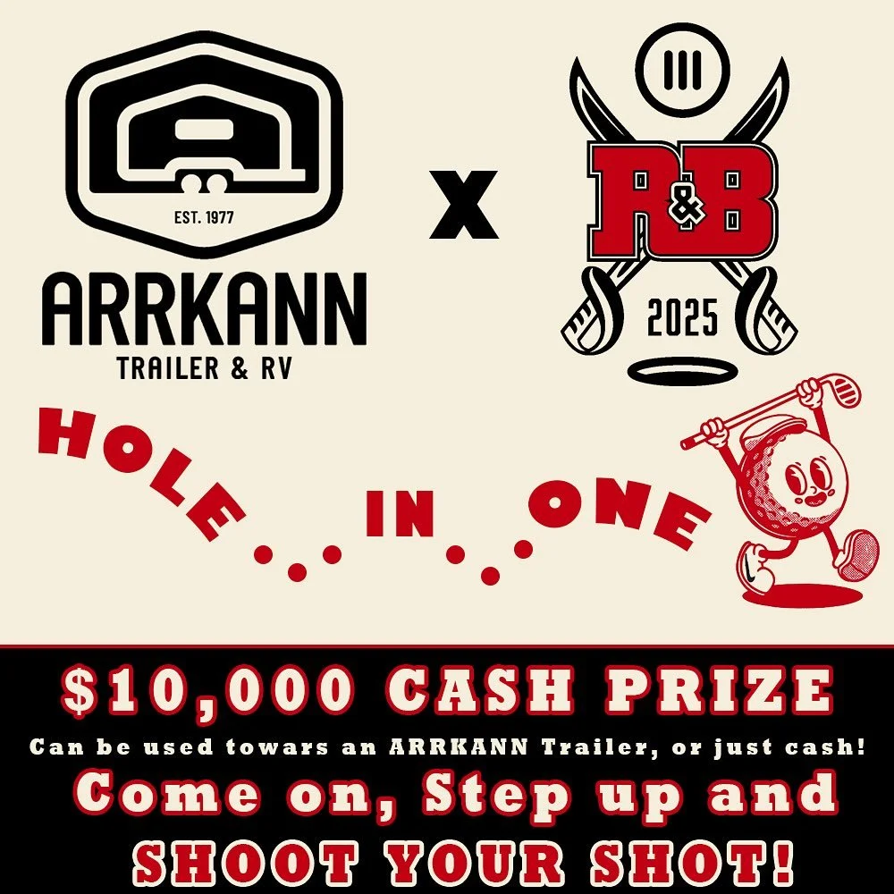 STEP ON UP! STEP ON UP!
With the 3rd annual Red & Black Bursary Golf Tournament only 24 days away, Our generous friends at ARRKANN Trailer & RV have partnered with us to bring the Hole In One prize! $10,000 cash that you can win by draining