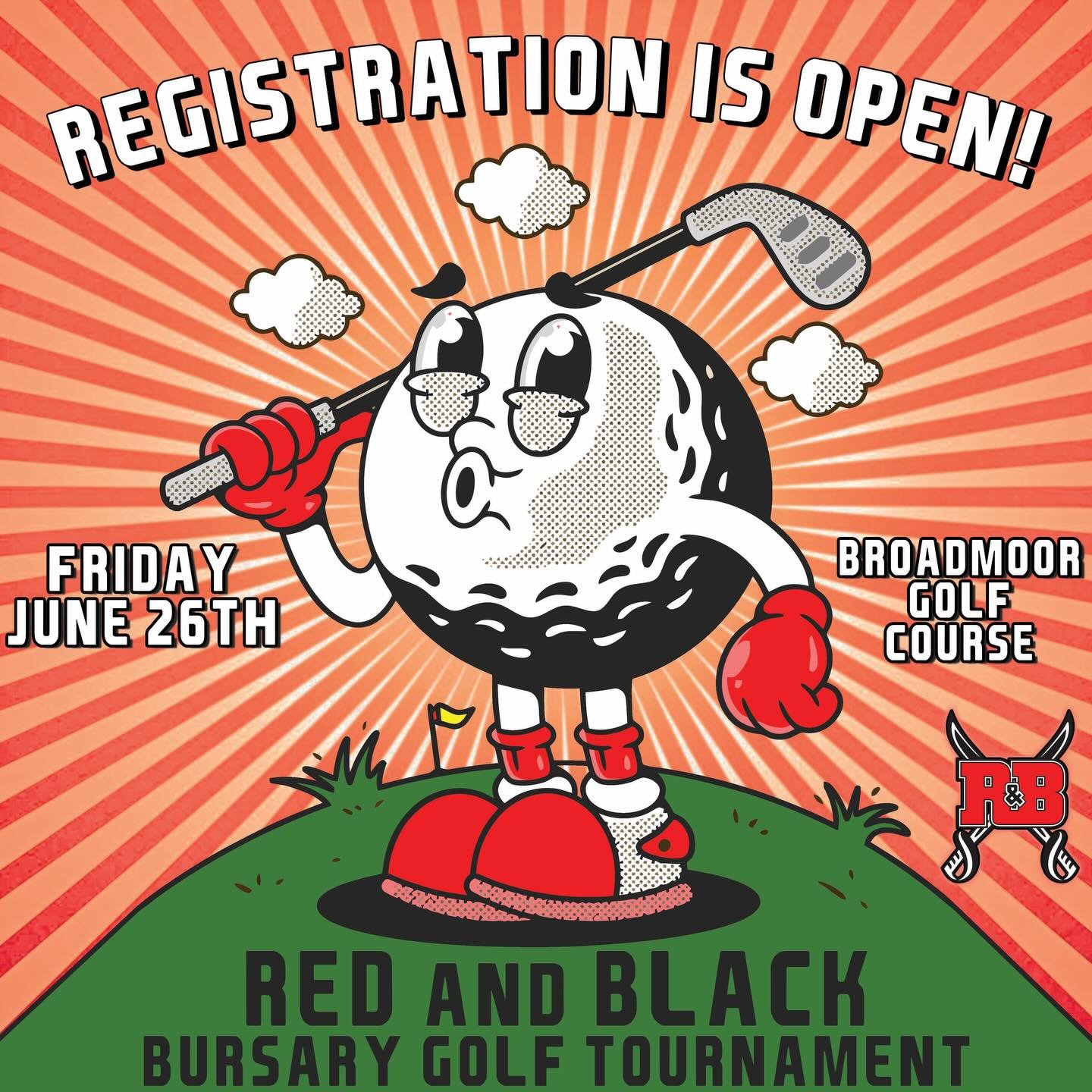 Registration is now officially OPEN!

Join us on June 26th at Broadmoor Golf Course for our Red and Black Bursary Golf Tournament to help raise funds for our bursary scholarship, that are given to alumni of our football program who are planning to, o