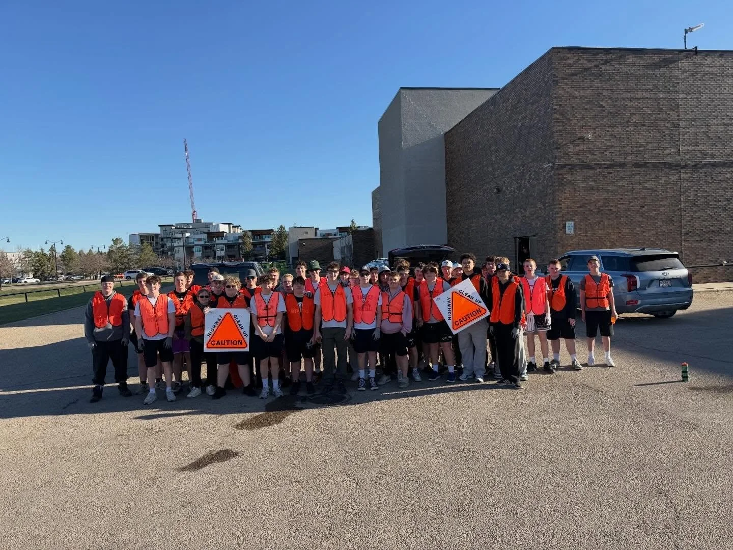 Great job to all our athletes that helped out with our annual Alberta Roadside cleanup! 🔴⚔️⚫️ #community #BOSS