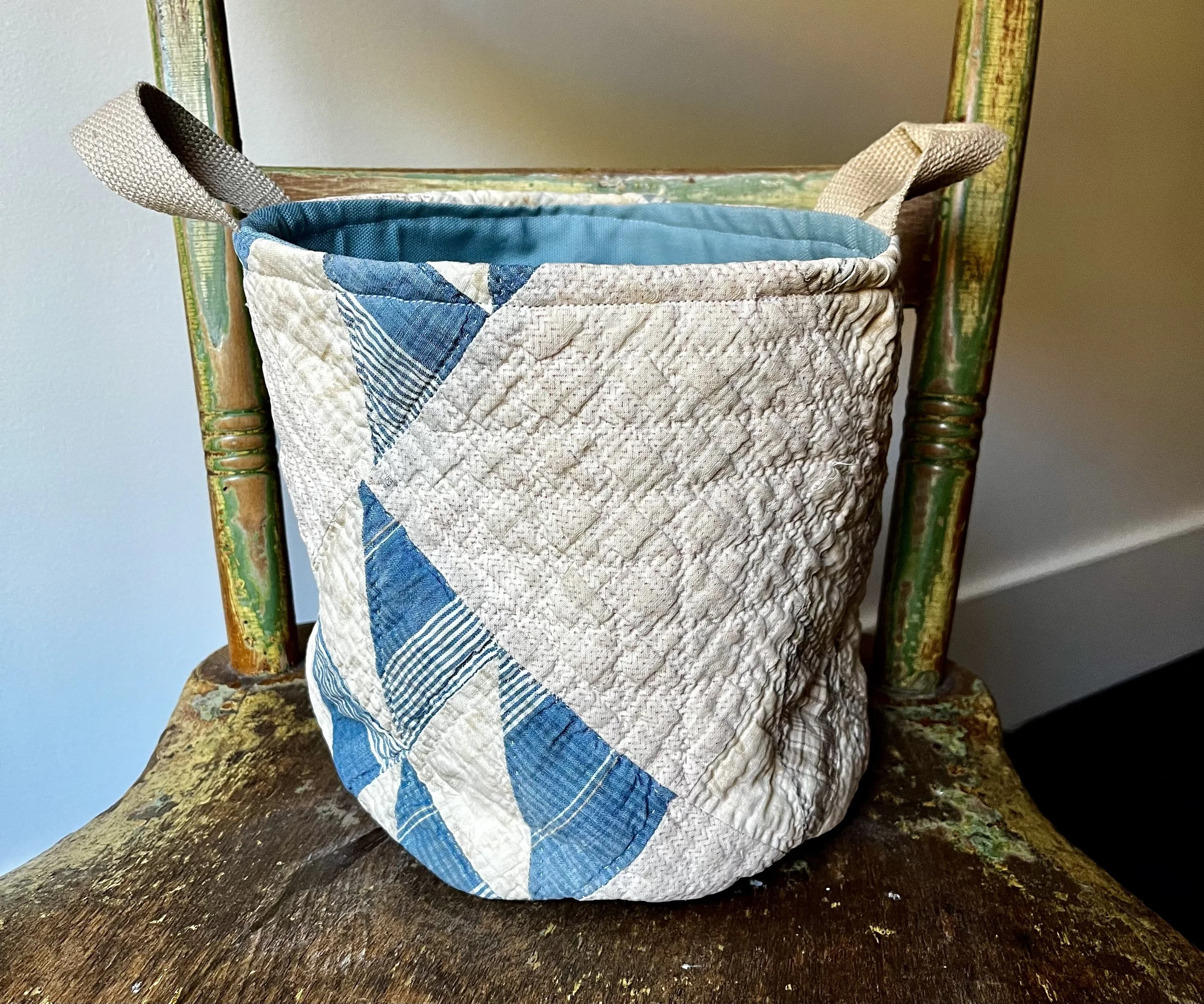 Antique quilt basket