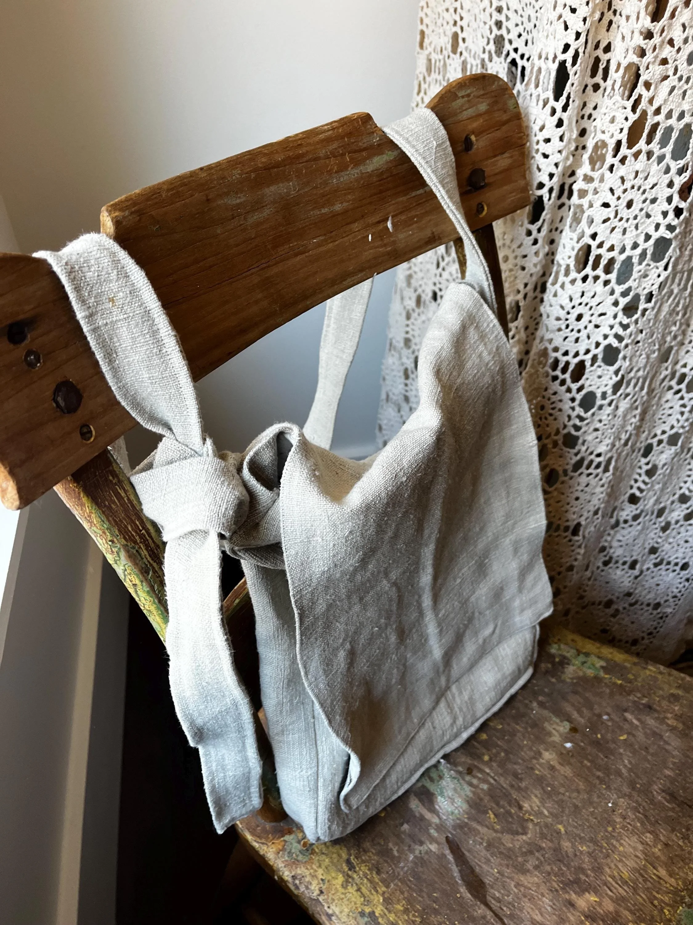 Linen Satchel- Antique Grain Sack