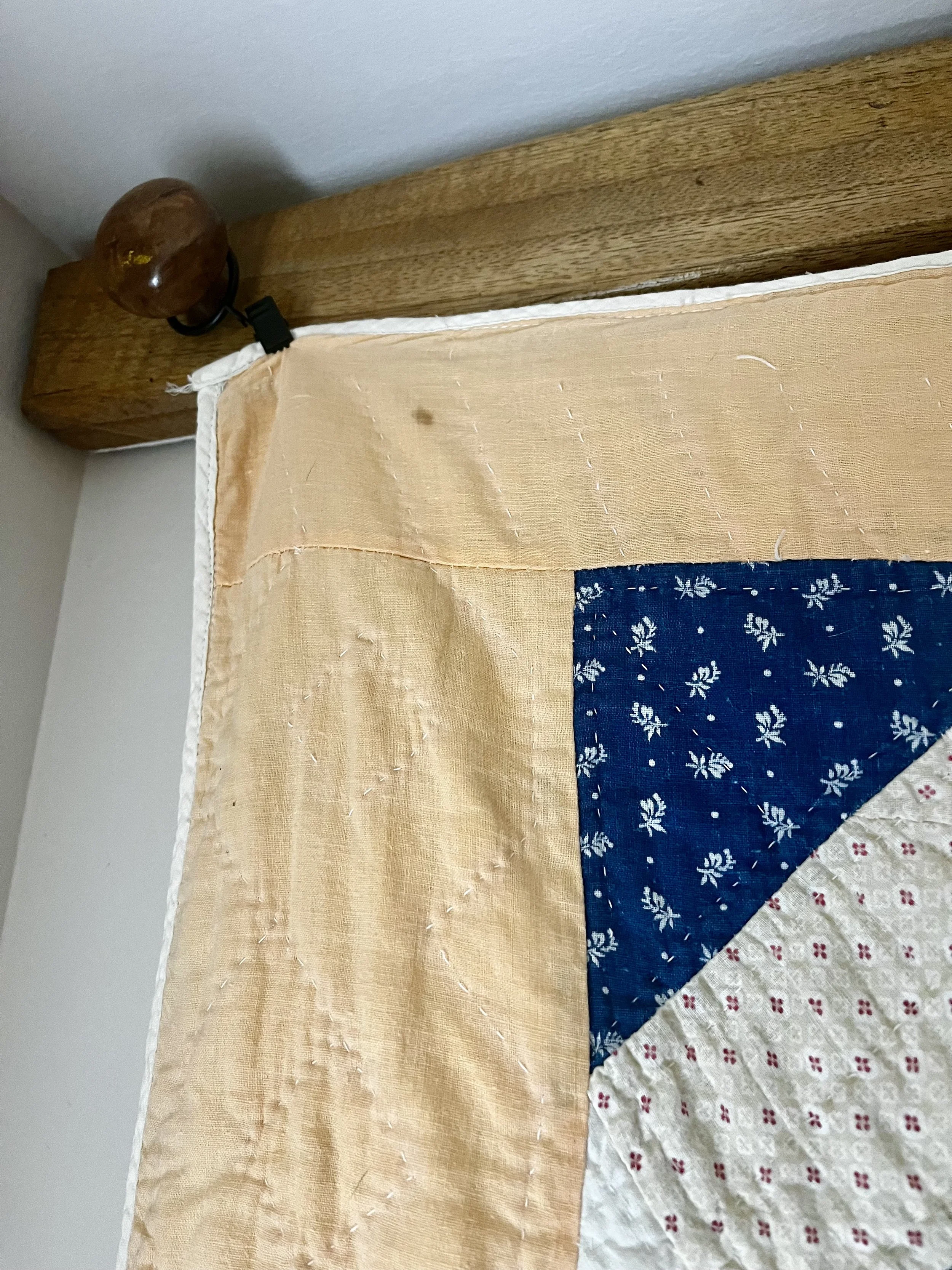 Vintage, handmade brickwork quilt with documentation