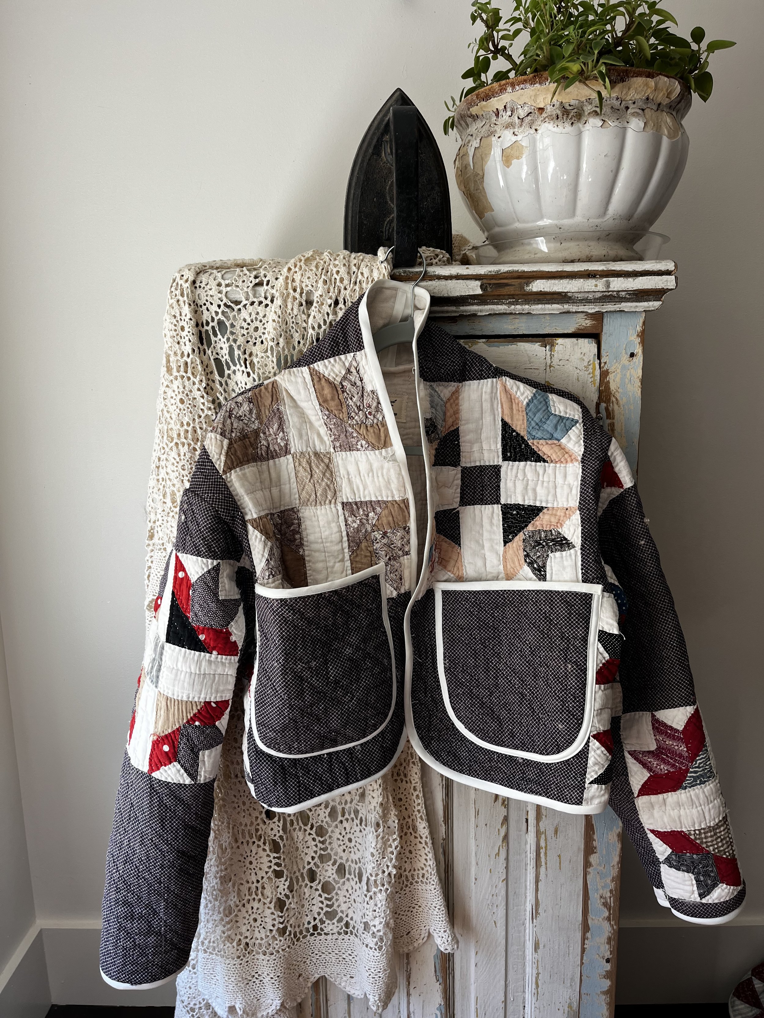 Handmade Vintage Quilt Coat- Cropped Americana