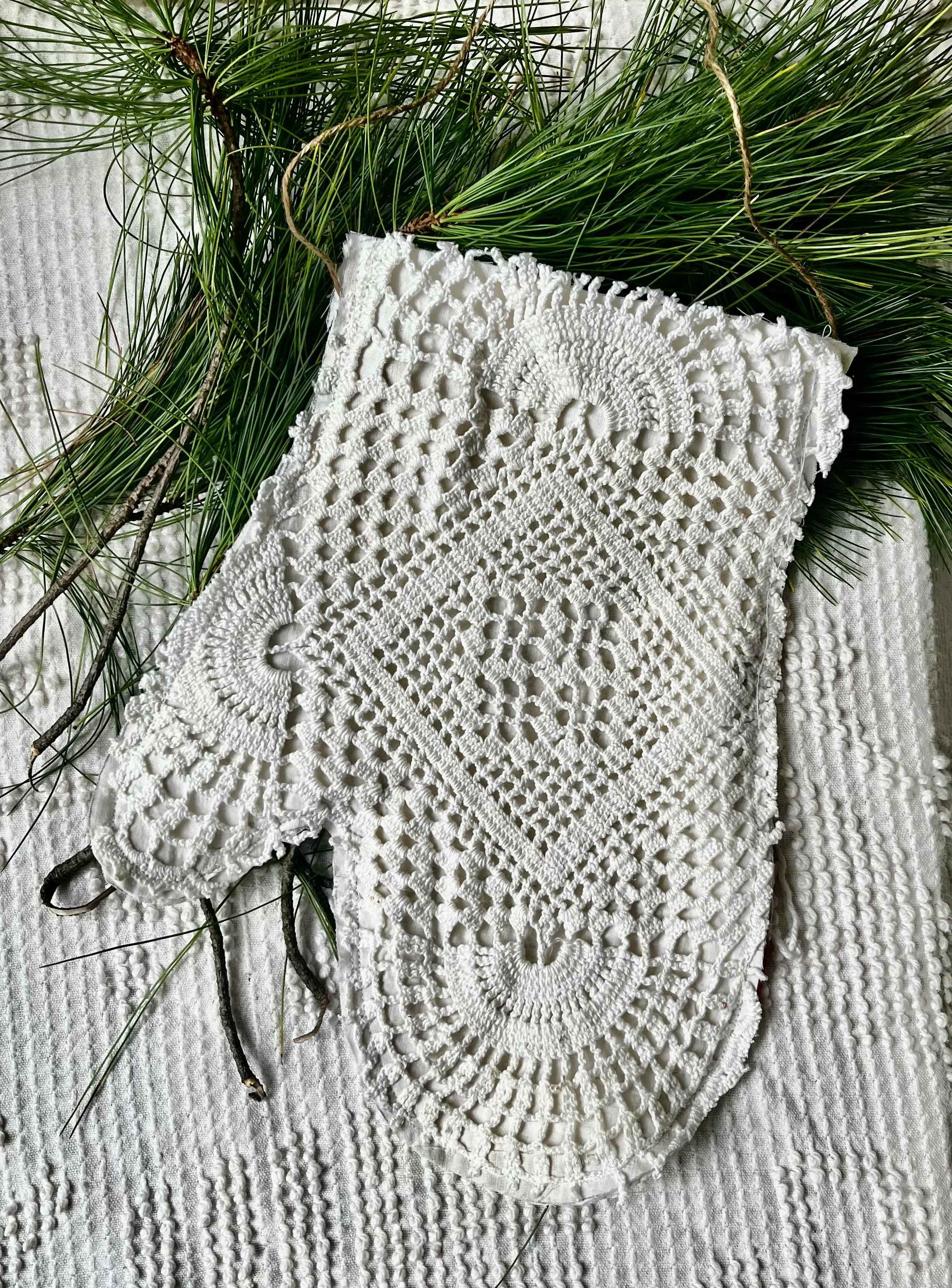 Large Hanging Antique Quilt Mitten