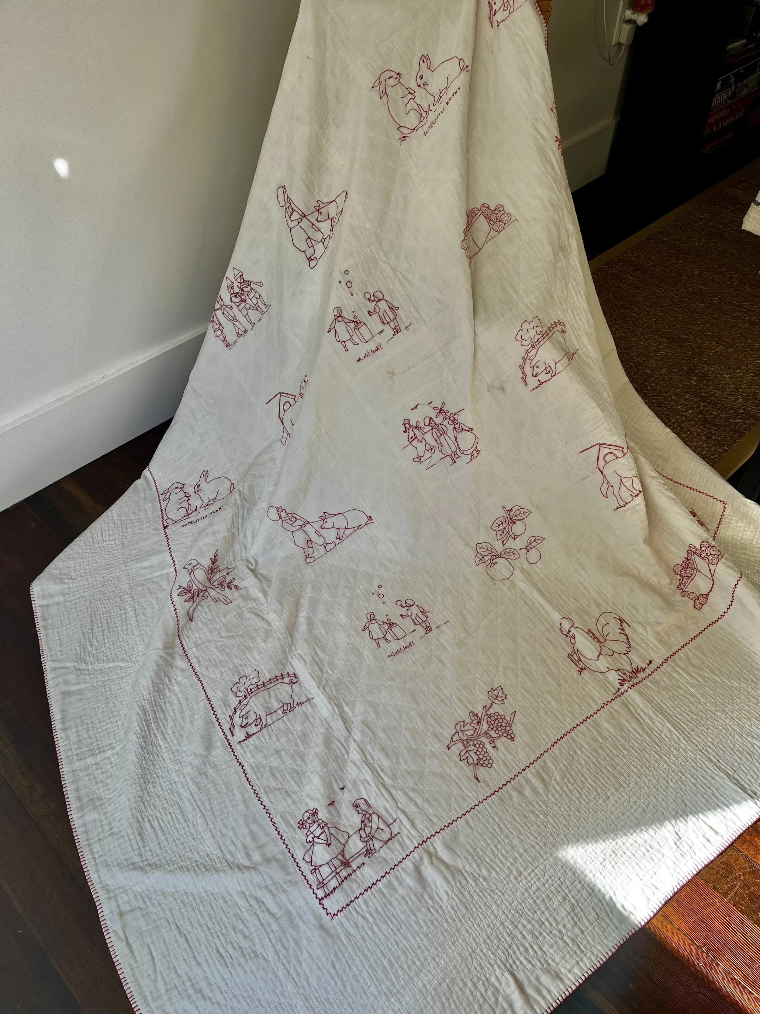 Antique Redwork Quilt