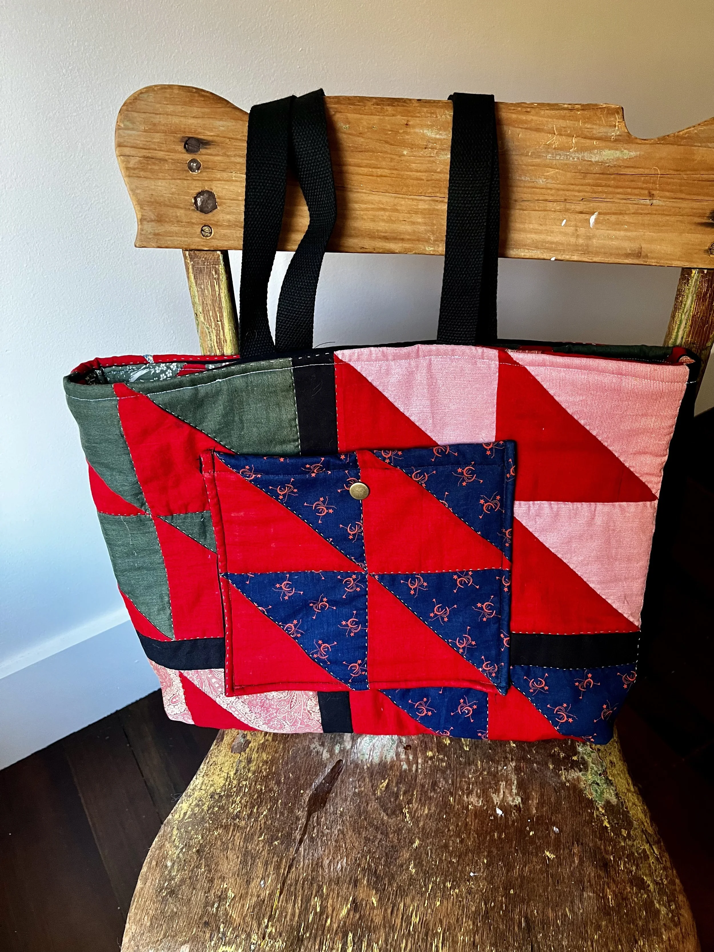 Large Amish Quilt Tote Bag