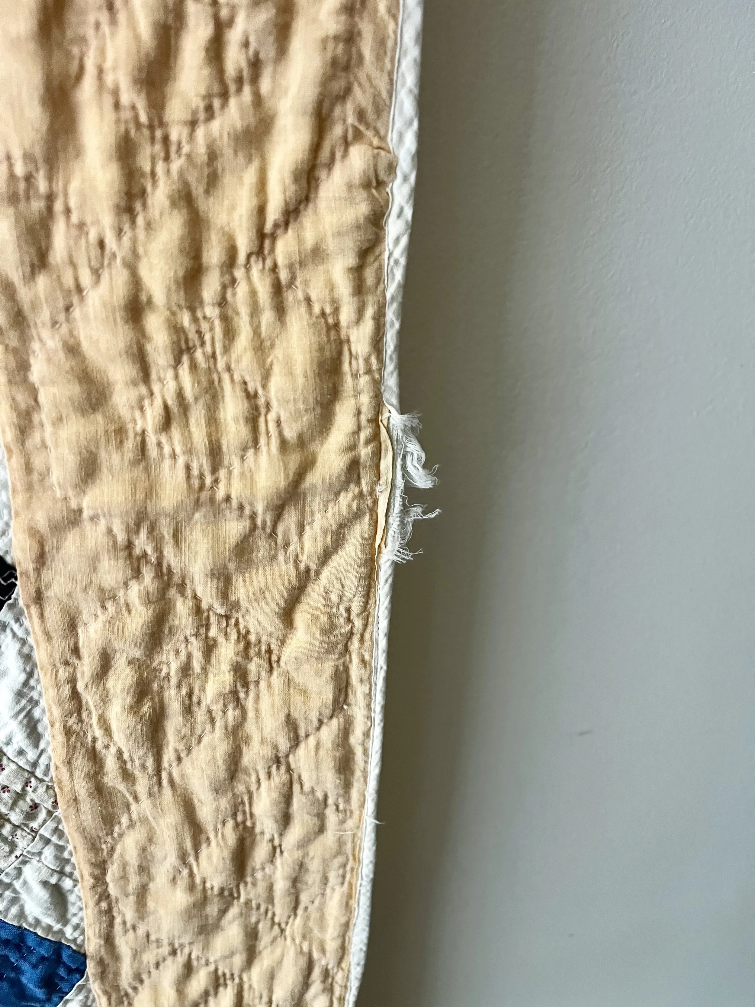 Vintage, handmade brickwork quilt with documentation