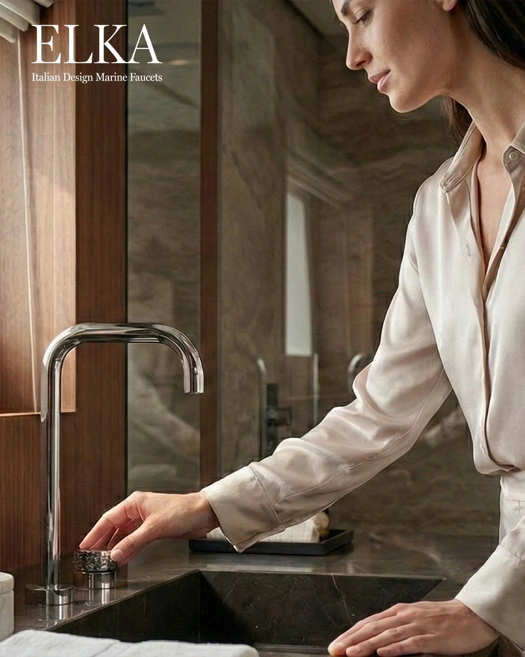 One continuous curve. Proportionate, calibrated in every detail.
Gokana is the cylindrical form in its most essential expression &mdash; designed for marine environments that allow no compromise.

#elka  #gōkana  #marinedesign  #italiandesign