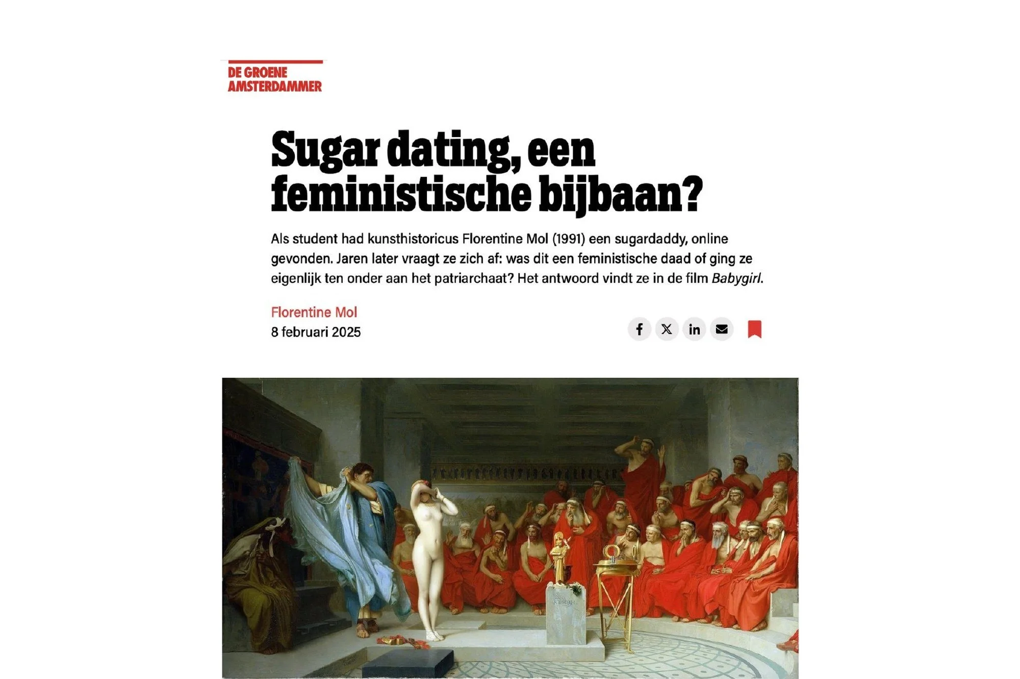 Sugar dating, een feministische bijbaan? - De Groene Amsterdammer (Feb, 2025)