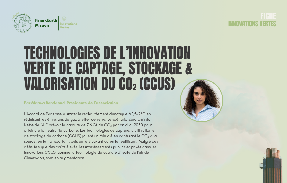 Technologies de capture, d'utilisation et de stockage du carbone (CCUS)