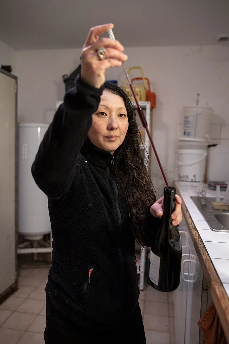 Anne-Laura Aulon, vigneronne au domaine du Matin calme. Les Garennes sur Loire, février 2024, pour Le Point.