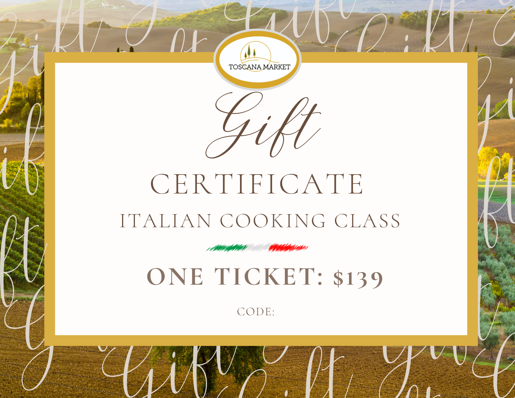 e-Gift Certificate (One Guest)