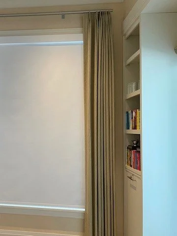 5 Inch Smooth Valance and side drapery panels Blackout Shade Bedroom.jpg
