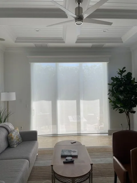 Living Room roller shade with valance, customer added crown..jpg