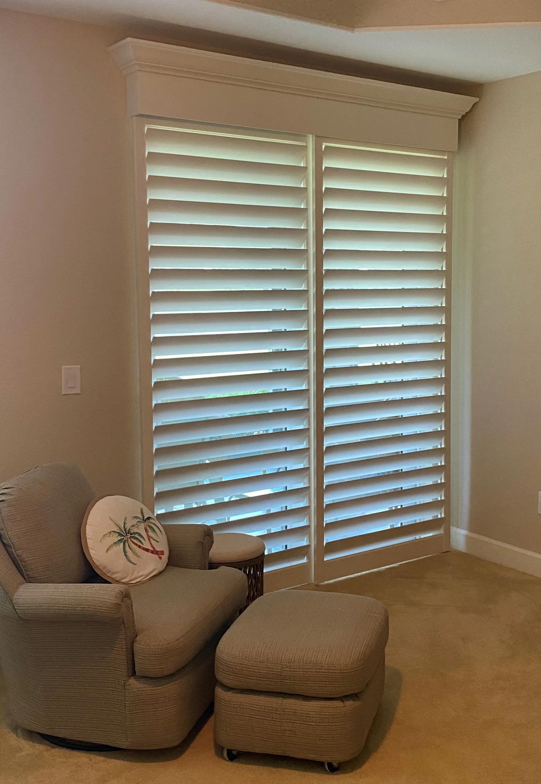 Outside mount sliding shutter with clearview louvers closed slightly.jpg
