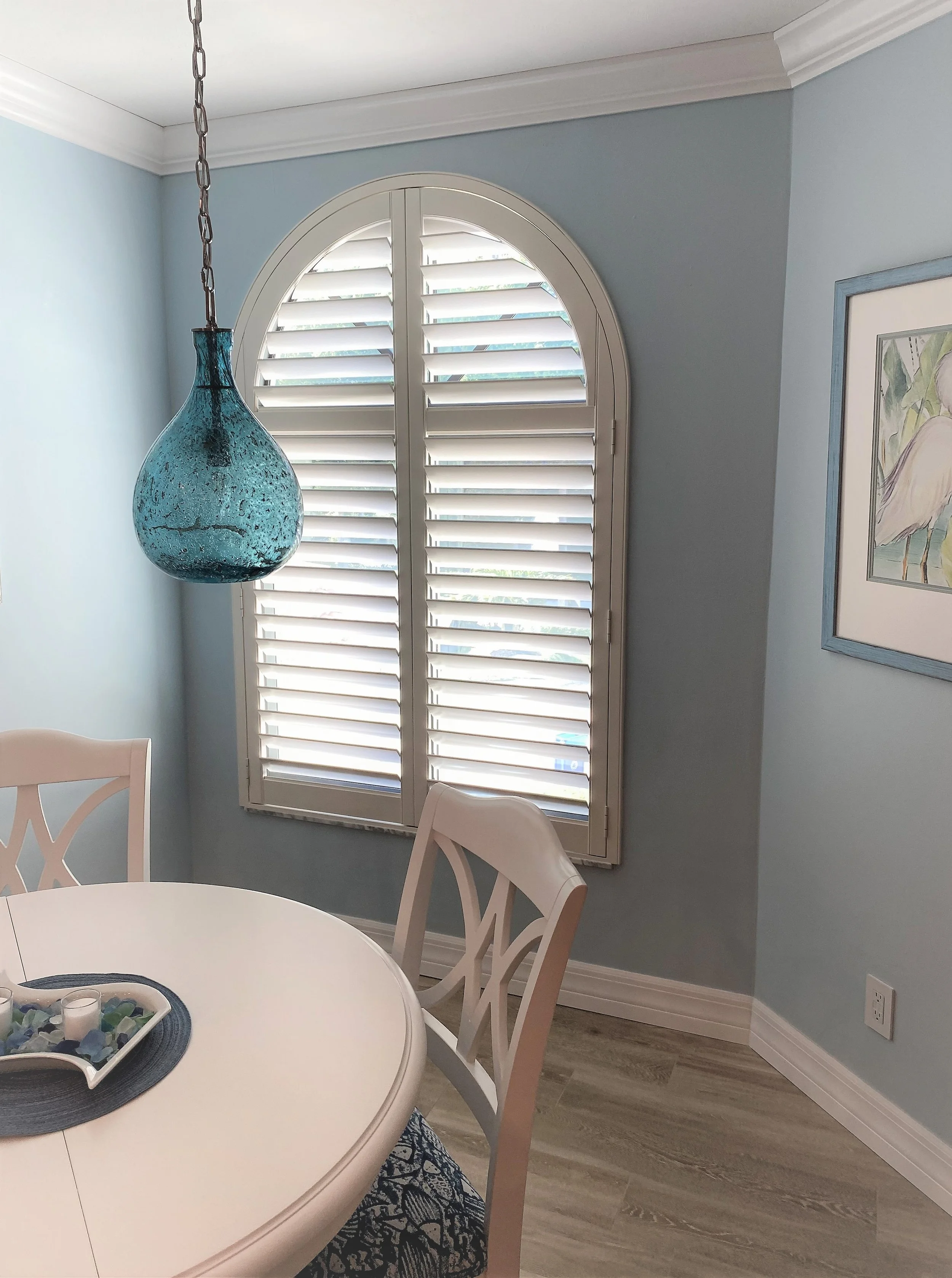 Dining Room, 2 Panel Arch Shutter, Clearview with mid-rails Copy.jpg