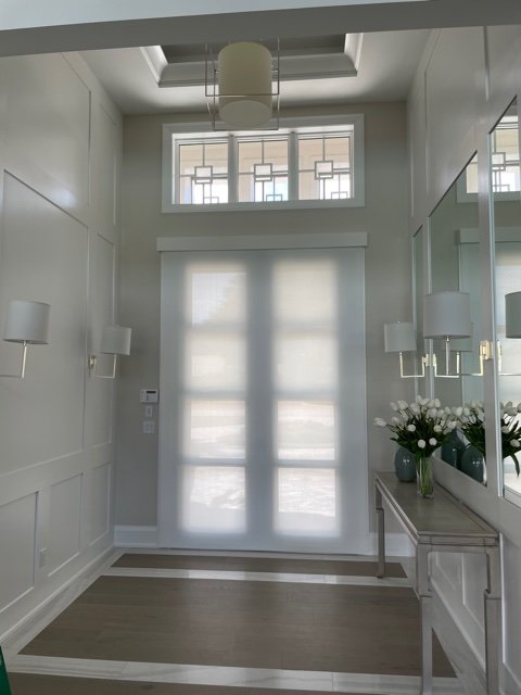 Entry Way, Roller Shade, 1% Brite White with 5 inch plain painted Valance Box.jpg