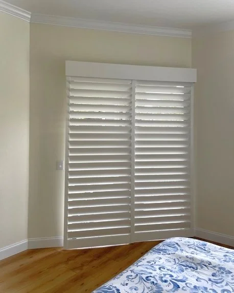 Bedroom outside 2 panel sliding shutter, stacks over glass, Done in clearview with a plain box.jpg